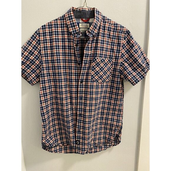 BOSTON TRADERS-MEN PLAID BUTTON DOWN SIZE SMALL-PERFECT CONDITION-RED BLUE WHITE - Picture 3 of 7